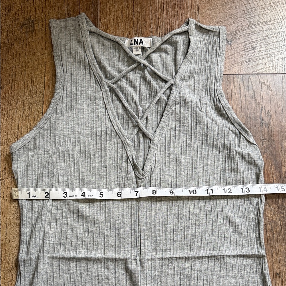 LNA Heather Gray Ribbed Top - Picture 3 of 6